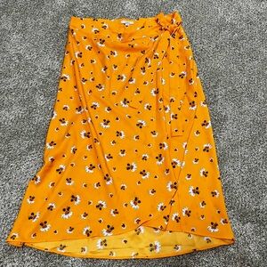 LOFT Orange Floral Skirt